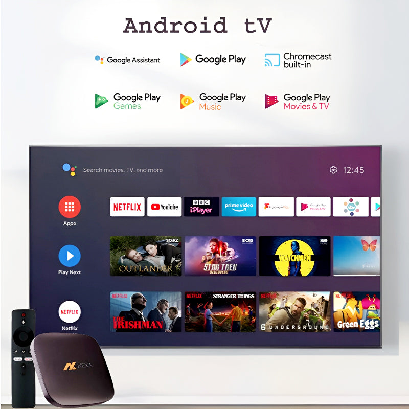 Nexa NX1000 8K Ultra HD Android TV Box with Android 15.1, 8GB RAM, 128GB Storage, Bluetooth Voice Remote and Dual-Band WiFi